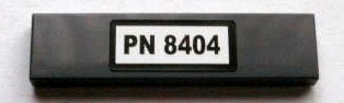 Lego Tile 1 x 4 with Black 'PN 8404' on White Background Pattern (Sticker) - Set 8404