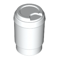 Lego Equipment Cup with Take Out Lid Without Drinking Hole [Plain] / White
