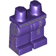 Lego Hips and Dark Purple Legs with Silver Chain Belt and Medium Lavender and Silver Circles Print