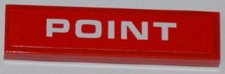 Lego Tile 1 x 4 with White 'POINT' on Red Background Pattern (Sticker) - Set 8126 / Red