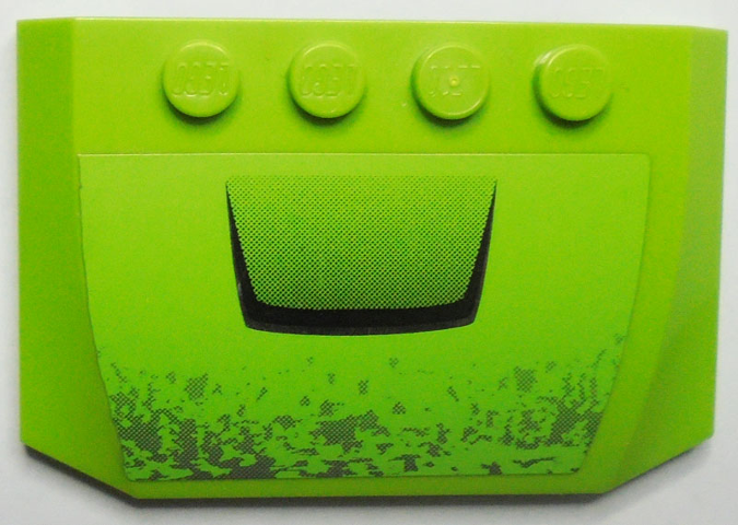 Lego Wedge 4 x 6 x 2/3 Triple Curved with Air Vent and Worn Front Pattern (Sticker) - Set 8496