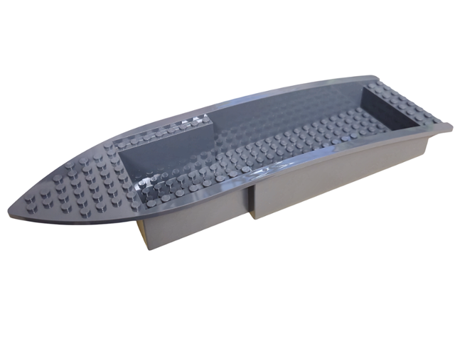 Lego Boat, Hull Unitary 34 x 10 x 5 1/3, Top / Dark Bluish Gray