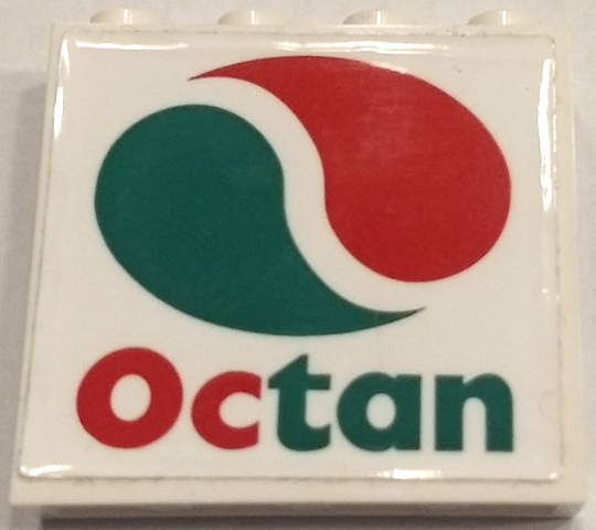 Lego Panel 1 x 4 x 3 with Side Supports - Hollow Studs with Octan Logo Pattern (Sticker) - Set 60132
