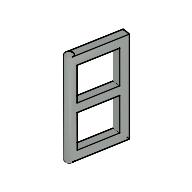 Lego Window 1 x 2 x 3 Pane / Light Gray