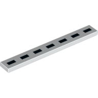 Lego Tile 1 x 8 with Black Dashed Line Pattern
