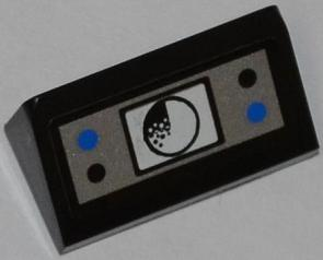 Lego Slope 30 1 x 2 x 2/3 with Black and Blue Buttons and Radar Pattern (Sticker) - Set 7287