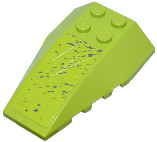 Lego Wedge 6 x 4 Triple Curved with Dark Bluish Gray Splatters and White Scratches Pattern (Sticker) - Set 8960