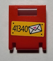 Lego Container, Box 2 x 2 x 2 Door with Slot with '41340' and Envelope with Heart Pattern (Sticker) - Set 41340