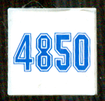 Lego Tile 2 x 2 with Blue '4850' Pattern (Sticker) - Set 4850 / White