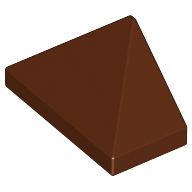 Lego Brick Sloped 45° 2 x 1 Triple with Ovoid Bottom Pin / Reddish Brown