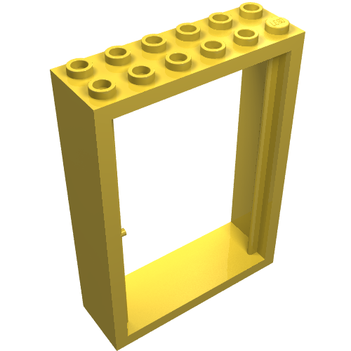 Lego Door Frame 2 x 6 x 7 / Yellow