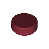 Lego Tile Round 1 x 1 / Dark Red
