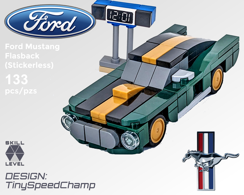 Lego Tiny Ford Mustang Flashback (Stickerless)