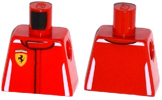 Lego Torso Speed Champions with Ferrari Logo Pattern / Red