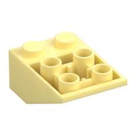 Lego Brick Sloped Inverted 33° 3 x 2, Connections between Studs, Ovoid Bottom Pin / Bright Light Yellow