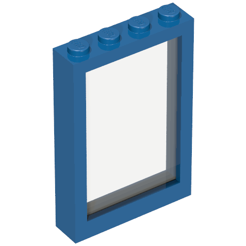 Lego Window 1 x 4 x 5 with Fixed Glass / Blue