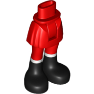Lego Minidoll Hips and Short Skirt with Red Leggings and Black Boots Print / Red
