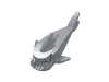 Lego Animal Body Part, Shark Body, without Bottom Tube / Light Bluish Gray