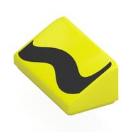 Lego Brick Sloped 30° 1 x 2 x 2/3 with Black Shapes Print / Vibrant Yellow