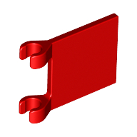 Lego Flag 2 x 2 Square [Thin Clips] / Red