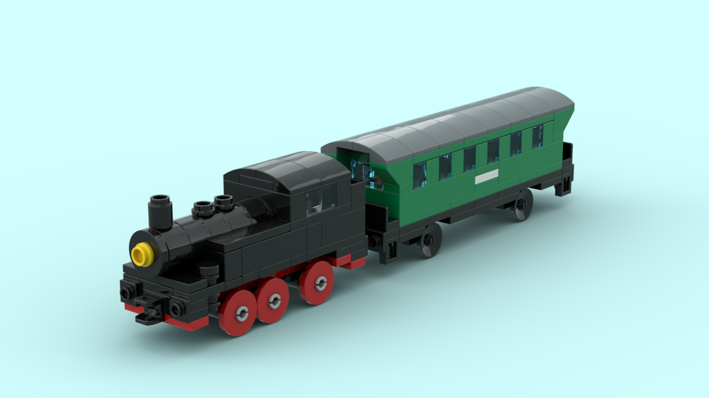 Lego 4 Wide DRG Class 80 Locomotive + Car