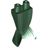 Lego Tail, Merman / Mermaid with White Scales Print / Dark Green