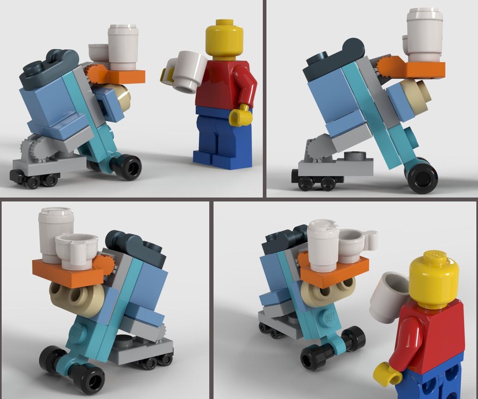 Lego Cocktail Hors d'Œuvre Bot, Minifig Scale