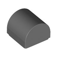 Lego Brick Curved 1 x 1 x 2/3 Double Curved Top, No Studs / Dark Bluish Gray