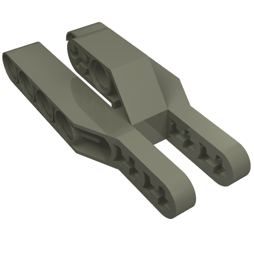 Lego Technic Beam 3 x 7 x 2 Fork 3 Fingers / Dark Gray