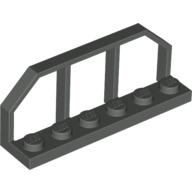 Lego Plate Special 1 x 6 with Train Wagon End Fence / Dark Gray