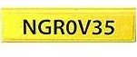 Lego Tile 1 x 4 with Black 'NGR0V35' Pattern (Sticker) - Set 8969