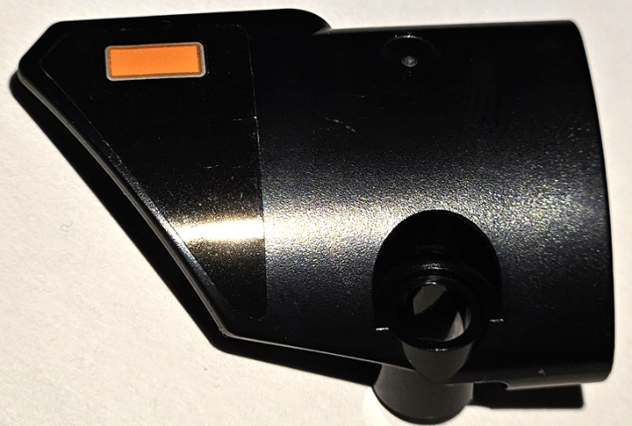 Lego Technic, Panel Fairing # 1 Small Smooth Short, Side A with Orange Blinker Light with Silver Outline Pattern (Sticker) - Set 42111
