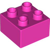 Lego Duplo Brick 2 x 2 / Dark Pink