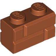 Lego Brick Special 1 x 2 with Masonry Brick Profile / Dark Orange