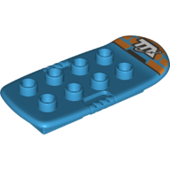 Lego Duplo Board 3 x 6 with TTA logo and Orange Rectangles Print / Dark Azure