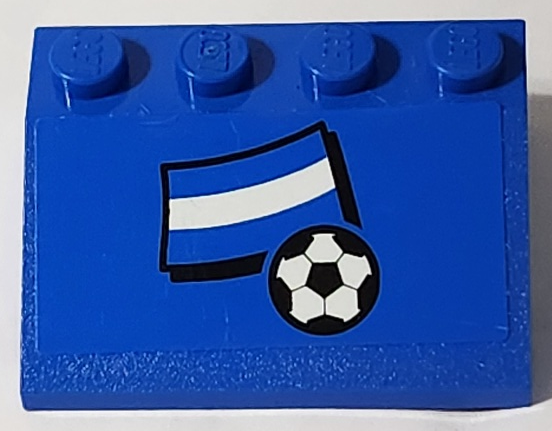 Lego Slope 33 3 x 4 with Flag of Argentina and Soccer Ball Pattern (Sticker) - Set 3406