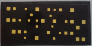 Lego Tile 2 x 4 with Yellow Squares (Windows) Pattern 2 (Sticker) - Set 9515