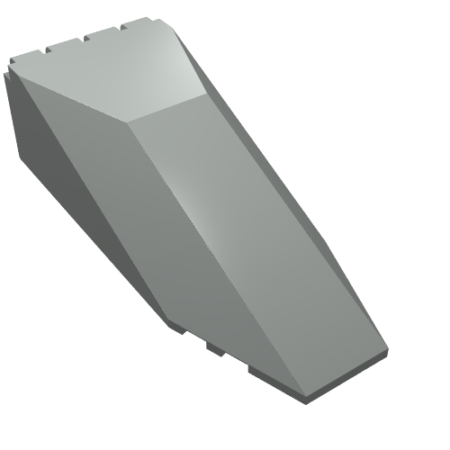 Lego Windscreen 10 x 4 x 2 1/3 Canopy / Light Gray