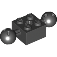 Lego Technic Brick Special 2 x 2 with 10.2mm Balls with Holes and Axle Hole / Black