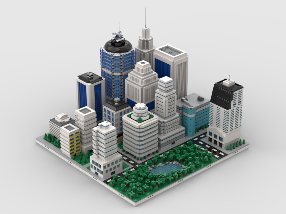 Lego Skyscraper Modular City | build from 14 MOCs