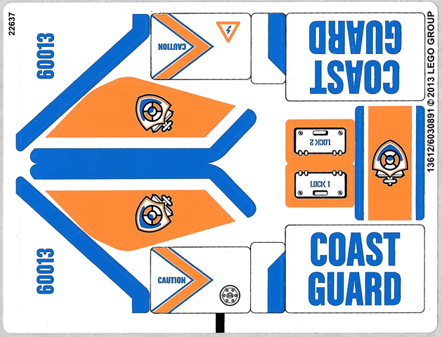 Lego Sticker Sheet for Set 60013-1