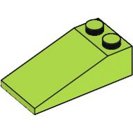 Lego Brick Sloped 18° 4 x 2 / Lime