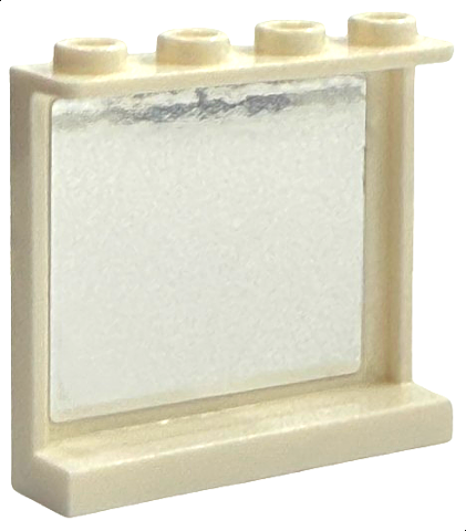Lego Panel 1 x 4 x 3 with Side Supports - Hollow Studs with Rectangular Mirror Pattern on Inside (Sticker) - Set 41714 / White