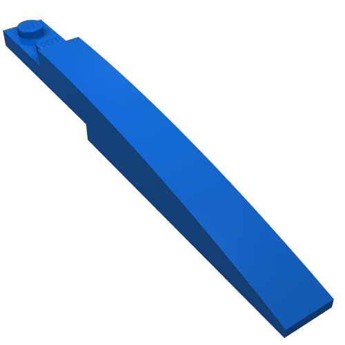 Lego Brick Curved 10 x 1 [Asymmetric Inside Ridges] / Blue
