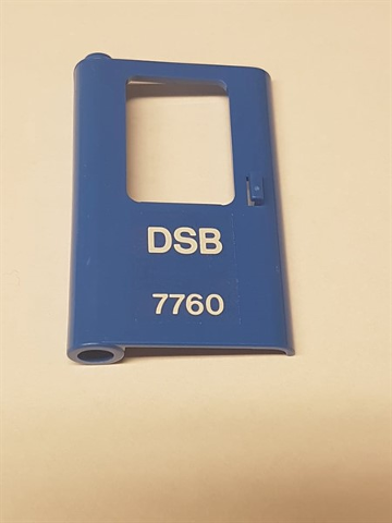 Lego Door 1 x 4 x 5 Train Left, Thin Support at Bottom with Danish Train Logo and '7760' Pattern (Sticker) - Set 7760 / Blue