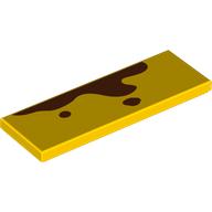 Lego Tile 2 x 6 with 2 Small, 1 Large Reddish Brown Splotches Print