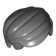 Lego Hair Combed Sideways with Short Sideburns [Plain] / Dark Bluish Gray