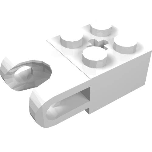 Lego Technic Brick Special 2 x 2 with Ball Socket Wide and Axle Hole / White