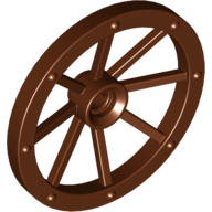 Lego Wheel Wagon Large (33mm D.), hole notched for wheels holder pin / Reddish Brown