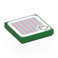Lego Tile 2 x 2 with Koopa Troopa and Barcode Print (Sticker) / Green